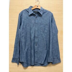 Banana Republic Mens Soft Wash Standard Fit Blue Chambray Button Down Shirt M